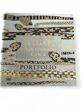 Bulgari Silver, Gold & Black Snake-Pattern Portfolio